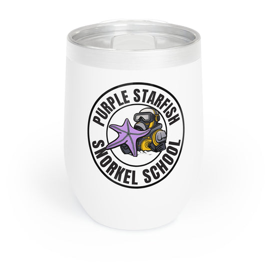 Purple Starfish Snorkel School Wine Tumbler